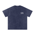 Padel and Pints Snow Washed Oversized Cotton T-Shirt Blue