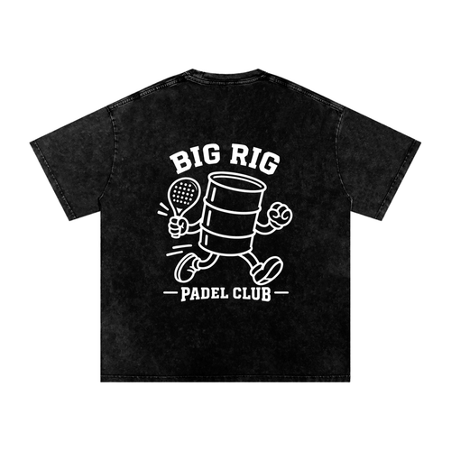 Big Rig Snow Washed Oversized Cotton T-Shirt Black
