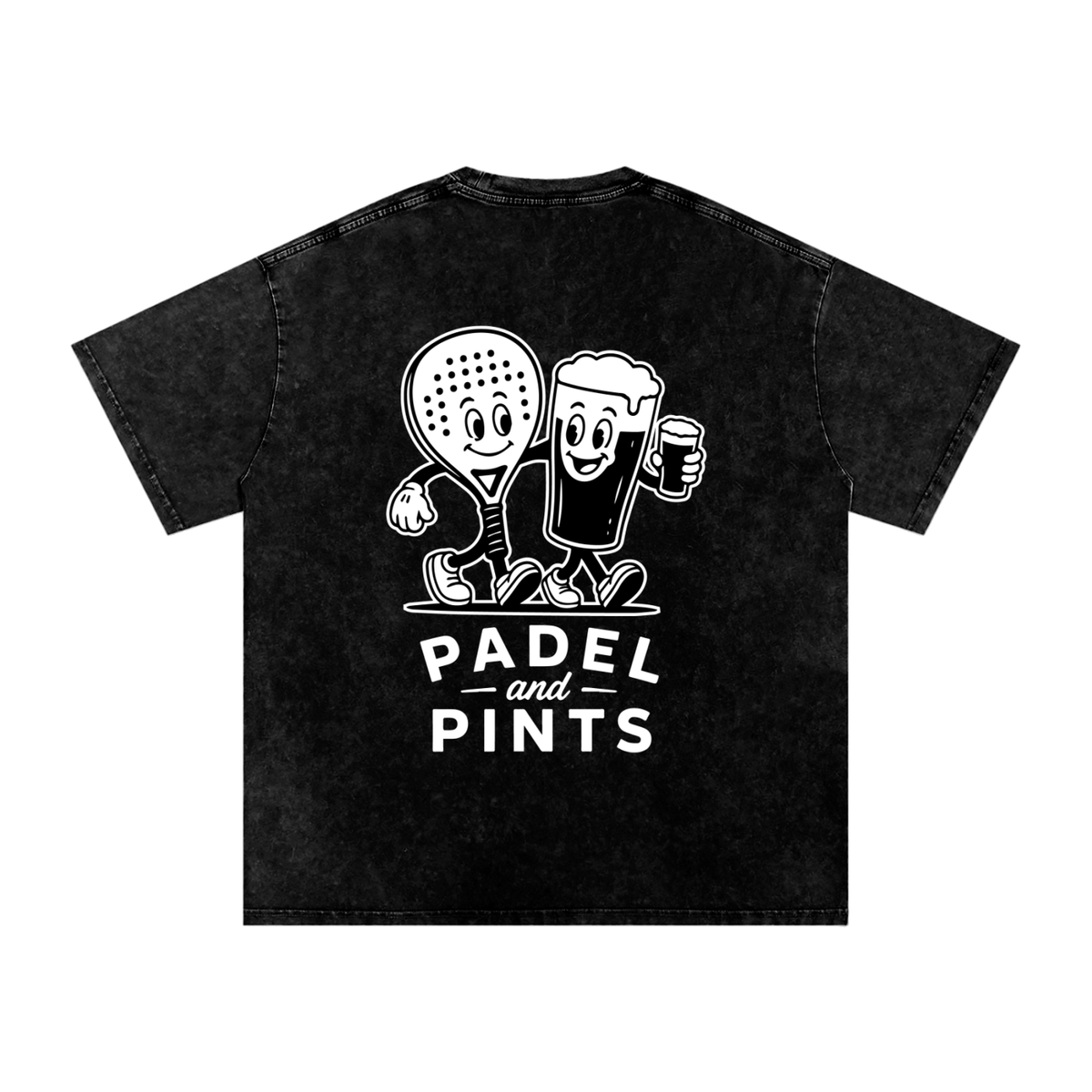 Padel and Pints Oversized Cotton T-Shirt Black