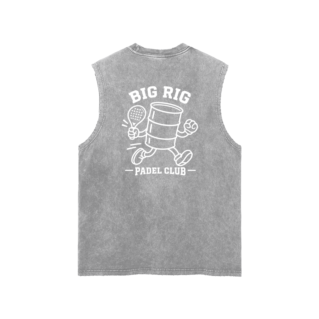 Big Rig Snow Washed Frayed Hem Tank Top