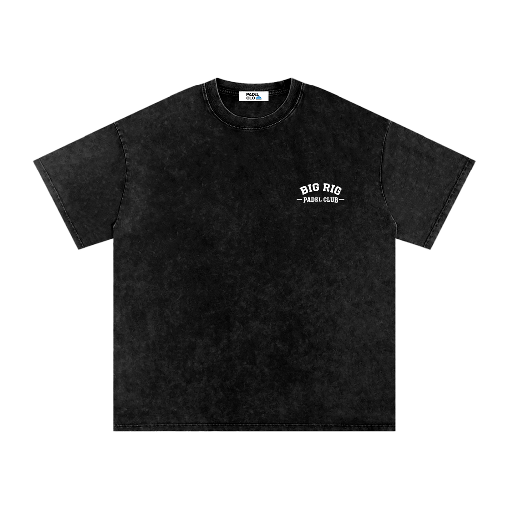 Big Rig Snow Washed Oversized Cotton T-Shirt Black